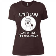 Load image into Gallery viewer, Aunt Llama – Ain’t Got Time For Your Drama  – Best Mother’s Day Gift For Auntie - Ladies' Boyfriend T-Shirt