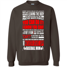 Load image into Gallery viewer, BASEBALL MOM, NEVER GIVE UP Mother’s Day - Sweatshirt