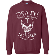 Load image into Gallery viewer, Death Smiles At Everyone Nurses Smile Back Shirt Mothers Day - Sweatshirt