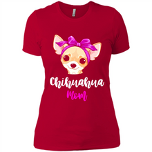 Load image into Gallery viewer, Chihuahua Mom With Purple Hairpin Funny mother’s day Gift For Dog Lovers - Ladies' Boyfriend T-Shirt