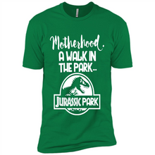 Load image into Gallery viewer, Best Mother’s Day Gift. Motherhood A Walk In The Park Jurassic Park - Premium Short Sleeve T-Shirt