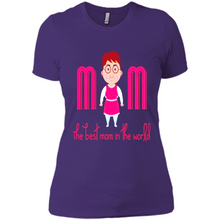 Load image into Gallery viewer, Best Mom World Cartoon Mother’s Day - Ladies' Boyfriend T-Shirt