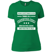 Load image into Gallery viewer, Behind Every Baseball Player, There Is A Baseball Mom. Who Has S Mother’s Day - Ladies' Boyfriend T-Shirt