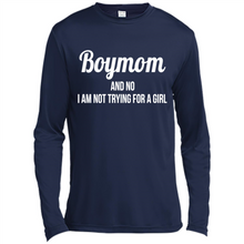 Load image into Gallery viewer, Boy Mom And No I Am Not Trying For A Girl Funny Gift On mother’s day - Canvas Long Sleeve T-Shirt