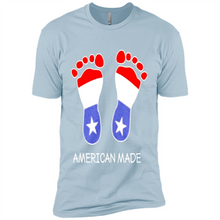 Load image into Gallery viewer, American Made Patriotic Pregnancy Baby Footprints T-shirt Mother’s Day - Premium Short Sleeve T-Shirt