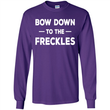 Load image into Gallery viewer, Bow Down to the Freckles Ginger Pride Mother’s Day - Long Sleeve T-Shirt