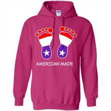 Load image into Gallery viewer, American Made Patriotic Pregnancy Baby Footprints T-shirt Mother’s Day - Hoodie