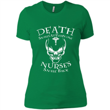 Load image into Gallery viewer, Death Smiles At Everyone Nurses Smile Back Shirt Mothers Day - Ladies' Boyfriend T-Shirt