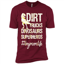 Load image into Gallery viewer, Dirt Trucks Dinosaurs Superheros boymomlife Tired - Premium Short Sleeve T-Shirt