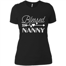 Load image into Gallery viewer, Blessed Nanny Christmas Mother’s Day Birthday Grandma - Ladies' Boyfriend T-Shirt