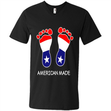 Load image into Gallery viewer, American Made Patriotic Pregnancy Baby Footprints T-shirt Mother’s Day - Men's V-Neck