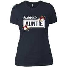 Load image into Gallery viewer, Blessed Auntie Funny Mother’s Day, Birthday Gift For Beloved Aunt - Ladies' Boyfriend T-Shirt