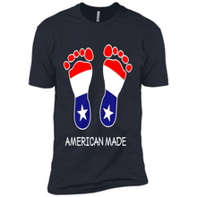 Load image into Gallery viewer, American Made Patriotic Pregnancy Baby Footprints T-shirt Mother’s Day - Premium Short Sleeve T-Shirt