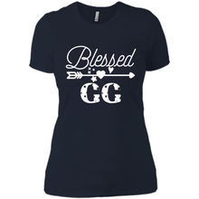 Load image into Gallery viewer, Blessed GG Christmas Mother’s Day Birthday Grandma - Ladies' Boyfriend T-Shirt