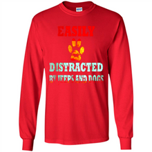 Load image into Gallery viewer, Easily Distracted By Jeeps And Dogs gift shirt for dog mom - Long Sleeve T-Shirt