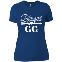 Load image into Gallery viewer, Blessed GG Christmas Mother’s Day Birthday Grandma - Ladies' Boyfriend T-Shirt