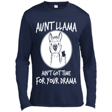 Load image into Gallery viewer, Aunt Llama – Ain’t Got Time For Your Drama  – Best Mother’s Day Gift For Auntie - Canvas Long Sleeve T-Shirt