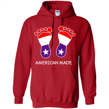 Load image into Gallery viewer, American Made Patriotic Pregnancy Baby Footprints T-shirt Mother’s Day - Hoodie