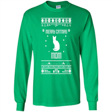 Load image into Gallery viewer, Cats T Shirt Hoodie Merry Catmas Mom Mother’s Day - Long Sleeve T-Shirt