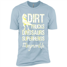 Load image into Gallery viewer, Dirt Trucks Dinosaurs Superheros boymomlife Tired - Premium Short Sleeve T-Shirt
