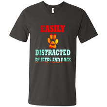 Load image into Gallery viewer, Easily Distracted By Jeeps And Dogs gift shirt for dog mom - Men's V-Neck