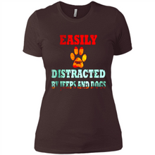 Load image into Gallery viewer, Easily Distracted By Jeeps And Dogs gift shirt for dog mom - Ladies' Boyfriend T-Shirt