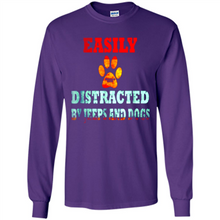 Load image into Gallery viewer, Easily Distracted By Jeeps And Dogs gift shirt for dog mom - Long Sleeve T-Shirt