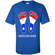 Load image into Gallery viewer, American Made Patriotic Pregnancy Baby Footprints T-shirt Mother’s Day - Shirt