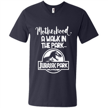 Load image into Gallery viewer, Best Mother’s Day Gift. Motherhood A Walk In The Park Jurassic Park - Men's V-Neck