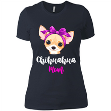 Load image into Gallery viewer, Chihuahua Mom With Purple Hairpin Funny mother’s day Gift For Dog Lovers - Ladies' Boyfriend T-Shirt