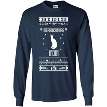 Load image into Gallery viewer, Cats T Shirt Hoodie Merry Catmas Mom Mother’s Day - Long Sleeve T-Shirt