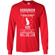 Load image into Gallery viewer, Cats T Shirt Hoodie Merry Catmas Mom Mother’s Day - Long Sleeve T-Shirt