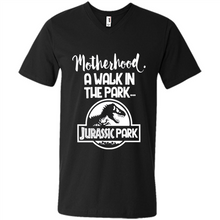 Load image into Gallery viewer, Best Mother’s Day Gift. Motherhood A Walk In The Park Jurassic Park - Men's V-Neck
