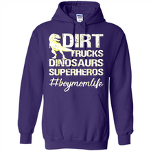 Load image into Gallery viewer, Dirt Trucks Dinosaurs Superheros boymomlife Tired - Hoodie