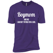 Load image into Gallery viewer, Boy Mom And No I Am Not Trying For A Girl Funny Gift On mother’s day - Premium Short Sleeve T-Shirt
