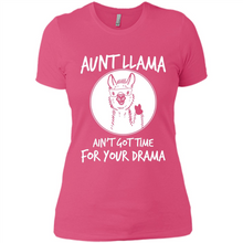 Load image into Gallery viewer, Aunt Llama – Ain’t Got Time For Your Drama  – Best Mother’s Day Gift For Auntie - Ladies' Boyfriend T-Shirt