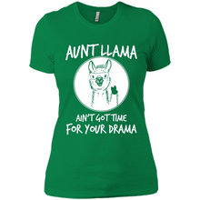 Load image into Gallery viewer, Aunt Llama – Ain’t Got Time For Your Drama – Best Mother’s Day Gift For Auntie - Ladies' Boyfriend T-Shirt