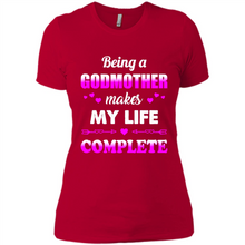 Load image into Gallery viewer, Being A Godmother Makes My Life Complete Funny mother’s day Gift For Beloved Godmother - Ladies' Boyfriend T-Shirt