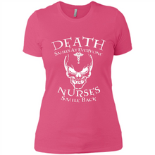 Load image into Gallery viewer, Death Smiles At Everyone Nurses Smile Back Shirt Mothers Day - Ladies' Boyfriend T-Shirt