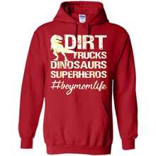Load image into Gallery viewer, Dirt Trucks Dinosaurs Superheros boymomlife Tired - Hoodie