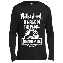 Load image into Gallery viewer, Best Mother’s Day Gift. Motherhood A Walk In The Park Jurassic Park - Canvas Long Sleeve T-Shirt
