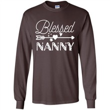 Load image into Gallery viewer, Blessed Nanny Christmas Mother’s Day Birthday Grandma - Long Sleeve T-Shirt