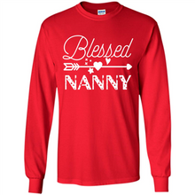 Load image into Gallery viewer, Blessed Nanny Christmas Mother’s Day Birthday Grandma - Long Sleeve T-Shirt