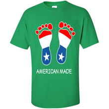 Load image into Gallery viewer, American Made Patriotic Pregnancy Baby Footprints T-shirt Mother’s Day - Shirt