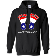 Load image into Gallery viewer, American Made Patriotic Pregnancy Baby Footprints T-shirt Mother’s Day - Hoodie