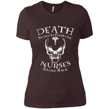 Load image into Gallery viewer, Death Smiles At Everyone Nurses Smile Back Shirt Mothers Day - Ladies' Boyfriend T-Shirt
