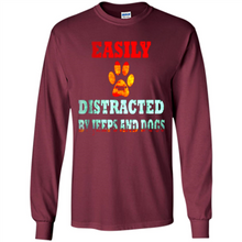 Load image into Gallery viewer, Easily Distracted By Jeeps And Dogs gift shirt for dog mom - Long Sleeve T-Shirt