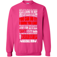 Load image into Gallery viewer, BASEBALL MOM, NEVER GIVE UP Mother’s Day - Sweatshirt