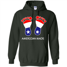 Load image into Gallery viewer, American Made Patriotic Pregnancy Baby Footprints T-shirt Mother’s Day - Hoodie