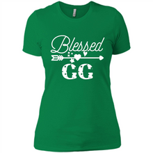 Load image into Gallery viewer, Blessed GG Christmas Mother’s Day Birthday Grandma - Ladies' Boyfriend T-Shirt